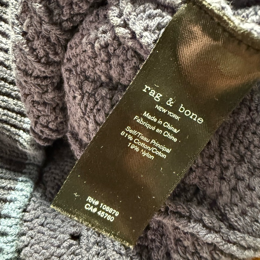 rag & bone Cable Knit Sweater Vest | Blue Contrast | XS | Preppy Academia - Picture 14 of 16